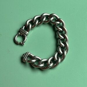 Heavy and substantial sterling silver curb chain.
